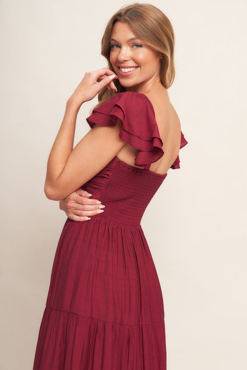 summer-milk-deep-red-woven-maxi-dress Flying Tomato - Sophia's Style-2